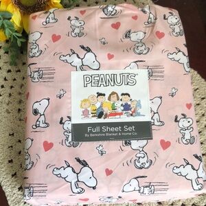Peanuts Pink Snoopy Valentines FULL Sheet Set